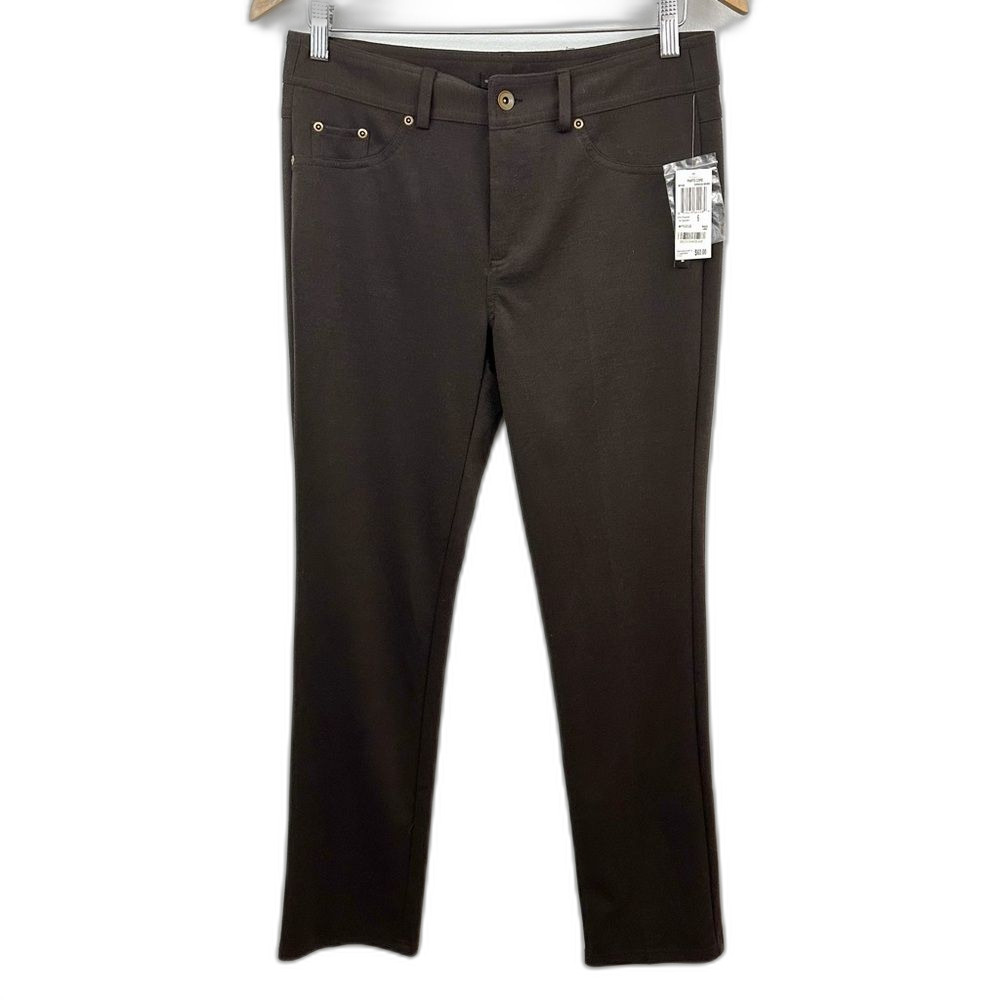 Grace Elements Expresso Brown Straight Leg Pants NWT Size 9 Minimalist Comfy